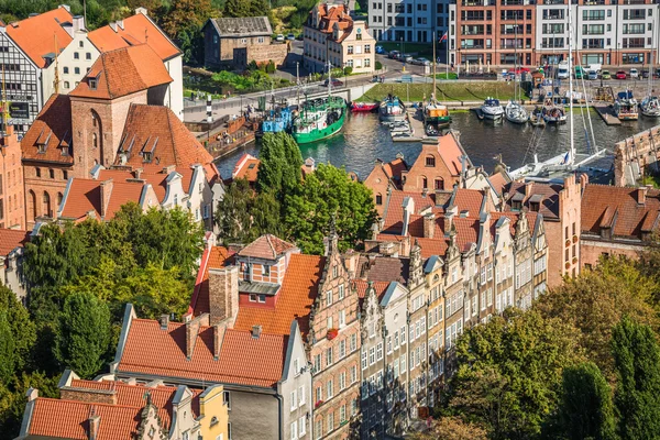 Gdansk, Polen - 19 September, 2015:Old Town in Gdansk, luchtfoto vie — Stockfoto