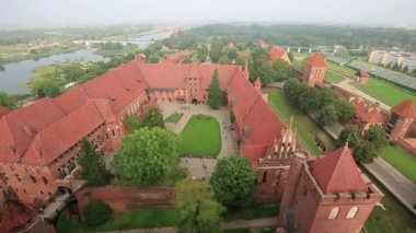 Malbork castle, havadan görünümü ana Tower, Polonya 