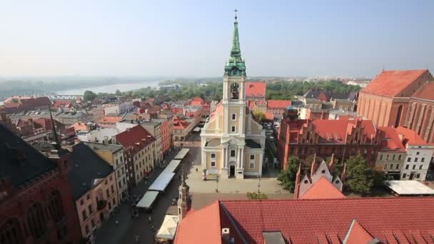 Middeleeuwse stad van Torun, Polen. — Stockvideo