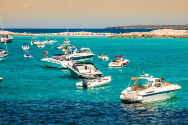 illetes plaj formentera island, Akdeniz'in turist, 