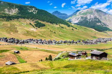 Yaz aylarında livigno vadinin görünümü
