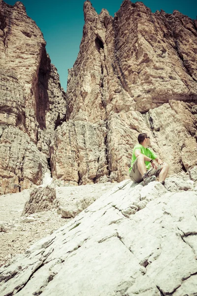 Sass pordoi södra ansikte (2952 m) i gruppo del sella, Dolomiterna m — Stockfoto