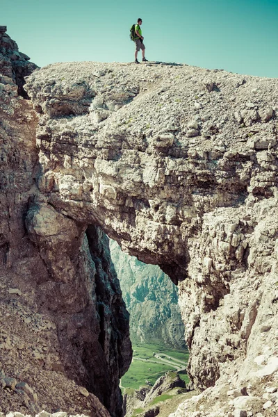 Blick vom Gipfel des sass pordoi in den Dolomiten — Stockfoto