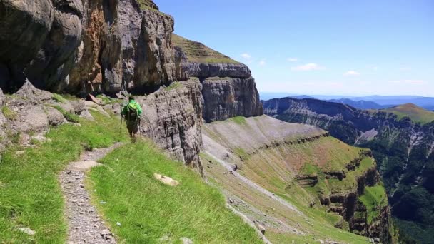 Ordesa y monte perdido nationalpark, faja de las flores — Stockvideo