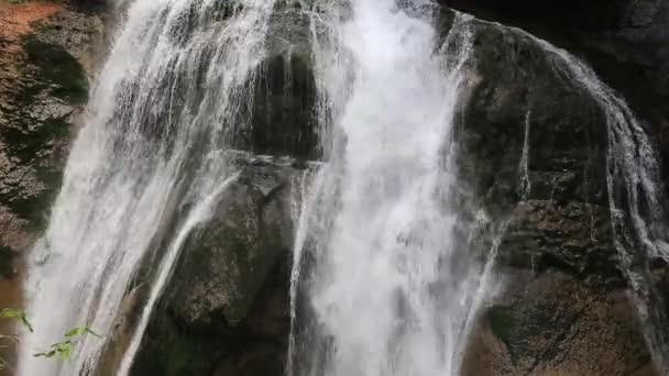Водопад Каскада-де-ла-Куэва в долине Ордеса Пиренеи Уэска Испания Арасас — стоковое видео