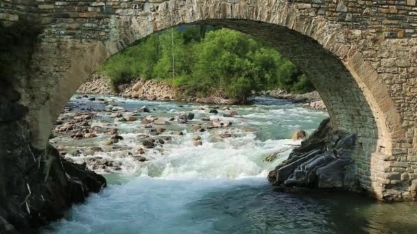 力拓 ara 河在 valle de 辎谷比利牛斯自治区韦斯卡 torla 在西班牙阿拉贡 — 图库视频影像