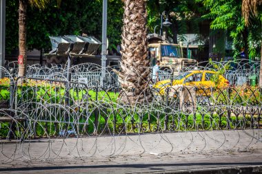 dikenli tel sermaye Tunus City, Tunus, Af sokaklarında