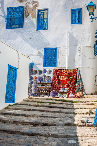 Street in the town of Sidi Bou Said, Tunisia — Stock Photo, Image