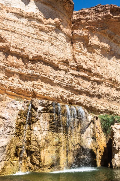 Cascada en oasis de montaña Chebika, Túnez, África — Foto de Stock