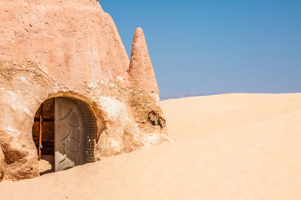 튀니지 사막에서 스타워즈 영화는 아직도 서 있다에 대 한 설정 — 스톡 사진