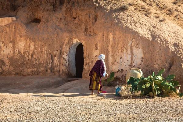 Grottes résidentielles de troglodyte à Matmata, Tunisie, Afrique — Photo