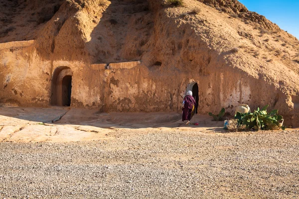Cuevas residenciales de troglodita en Matmata, Túnez, África — Foto de Stock