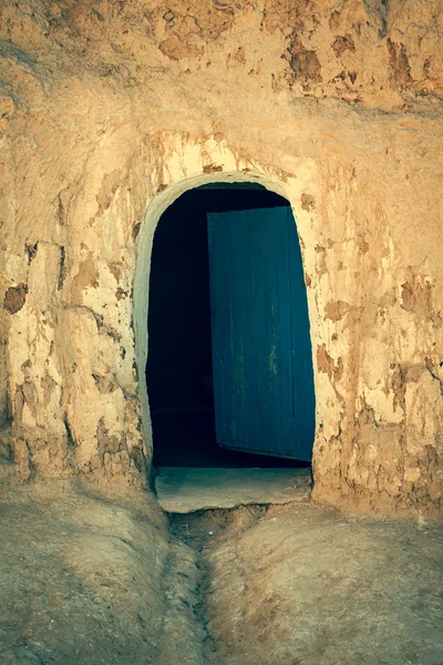 Grotta casa in matmata, Tunisia nel deserto del sahara — Foto Stock