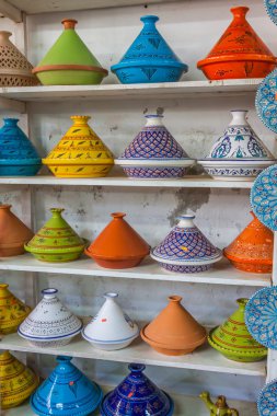 Tajines içinde belgili tanımlık çarşı, Marrakesh, Morocco