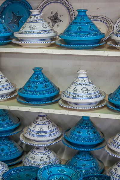 Tajines i marknaden, Marrakech, Marocko — Stockfoto