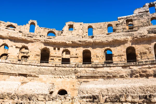 Ruínas do maior Coliseu do Norte de África. El Jem, Tunisi — Fotografia de Stock