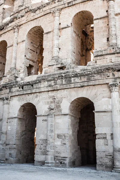 Gladyatör mücadele Tunus'ta El Jem Coliseum Harabeleri — Stok fotoğraf