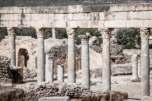 Ruinas romanas Sanctuaire Esculape Thuburbo Majus Túnez —  Fotos de Stock