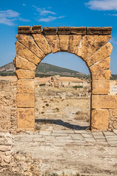 Roman ruins Sanctuaire Esculape Thuburbo Majus Tunisia — Stock Photo, Image