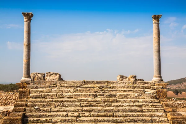 Rzymskie ruiny sanktuarium maryjnego Esculape Thuburbo Majus Tunezja — Zdjęcie stockowe