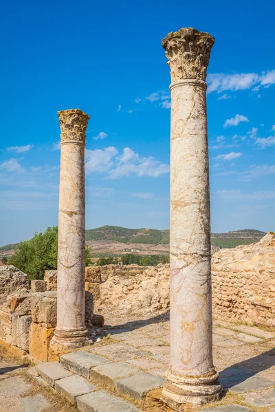 Roman ruins Sanctuaire Esculape Thuburbo Majus Tunisia — Stock Photo, Image