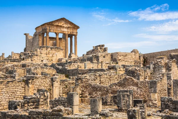 Dougga, Ruínas Romanas: Patrimônio Mundial da Unesco na Tunísia — Fotografia de Stock