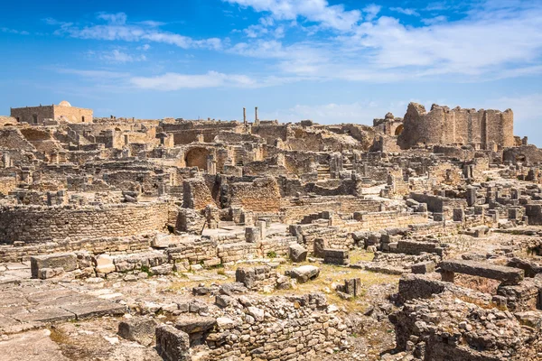 Dougga, Ruine romane: Un patrimoniu mondial UNESCO în Tunisia — Fotografie, imagine de stoc