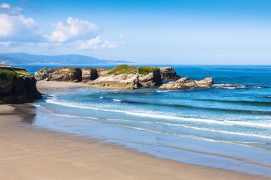 Playa de las catedrales - Kuzey İspanya'nın güzel bir plaj.