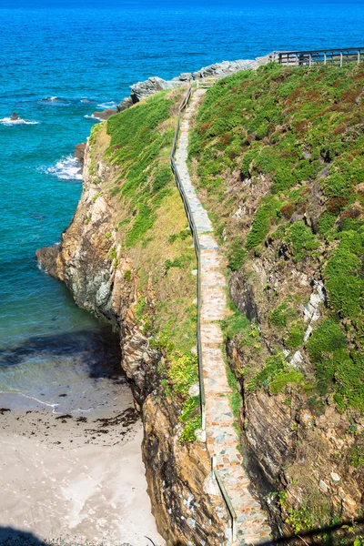 Pantai Las Catedrales atau As Catedrais, Ribadeo, Galicia, Spanyol — Stok Foto