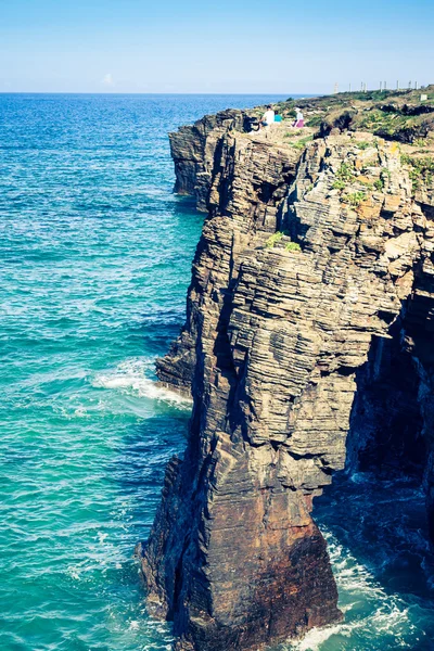 Praia de Las Catedrales, na Galiza, Espanha. Paradise Beach em Ribade — Fotografia de Stock