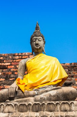 Buda heykeli Wat Yai Chai Mongkhon Ayutthaya bangkok Tayland