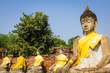 eski Tapınağı wat yai chai mongkhon ayuthaya il Tayland