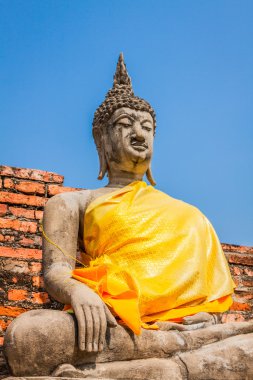 Buda heykeli portre Wat Yai Chai Mongkhon Ayutthaya bangkok T