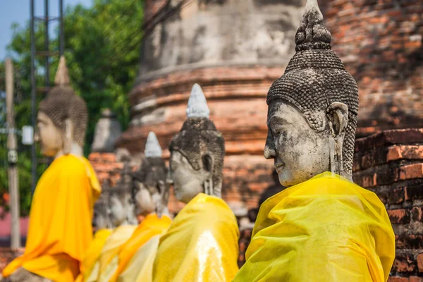 Statues de Bouddha Ayutthaya Thaïlande — Photo