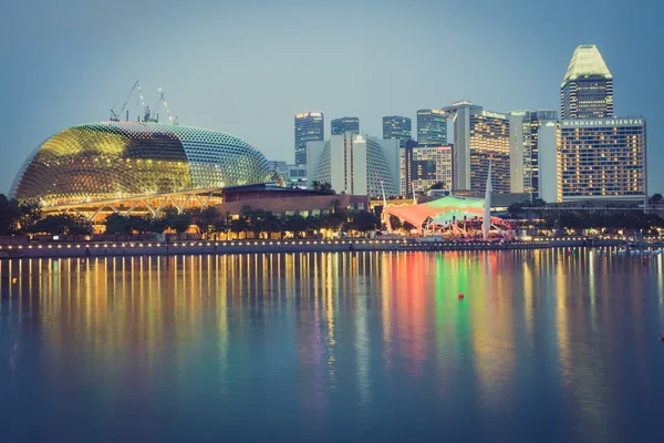 Singapore,December 20,2013:Singapore city at night — Stock Photo, Image