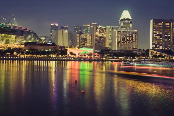 Singapore,December 20,2013:Singapore city at night — Stock Photo, Image