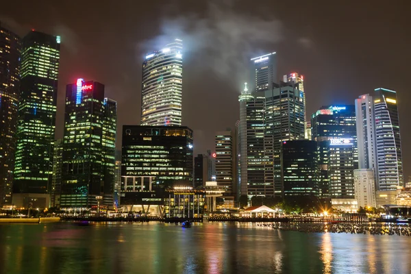 Singapore,December 20,2013: View of the city skyline at night in — Stock Photo, Image