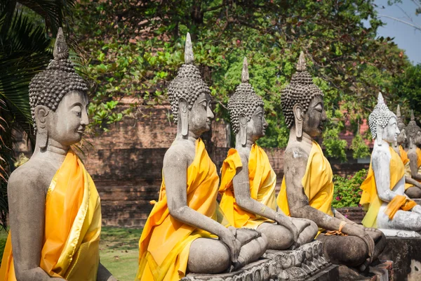 Estátuas de Buda Ayutthaya Tailândia — Fotografia de Stock
