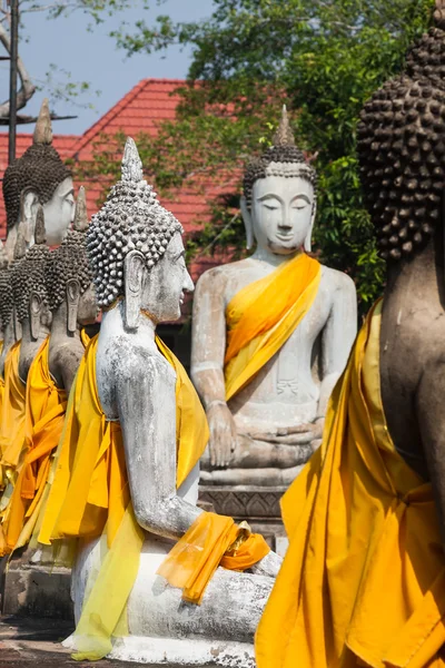 Boeddha beelden Ayutthaya Thailand — Stockfoto
