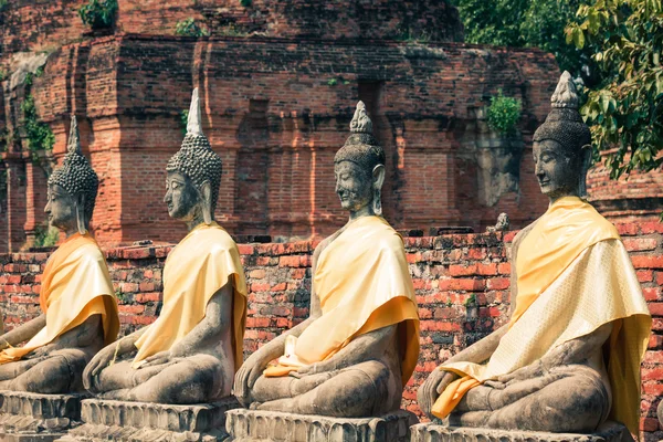 Buda heykelleri Ayutthaya Tayland — Stok fotoğraf