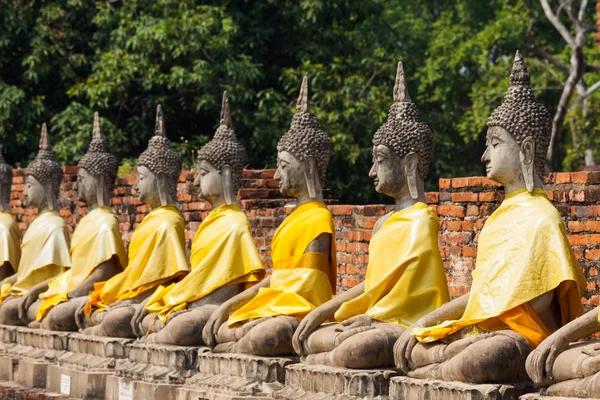 Statues de Bouddha Ayutthaya Thaïlande — Photo