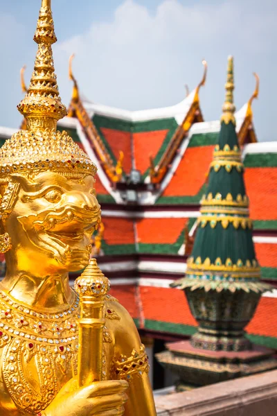 Golden Angle at Wat Phra Kaeo, Temple of the Emerald Buddha and — Stock Photo, Image