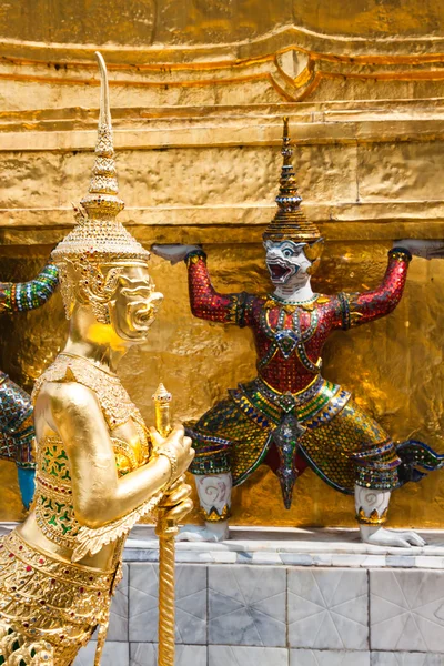 Golden Angle at Wat Phra Kaeo, Temple of the Emerald Buddha and — Stock Photo, Image