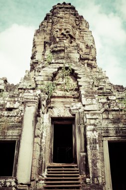 Angkor Wat, Siem Reap, Kamboçya 'daki Antik Bayon Tapınağının Yüzleri