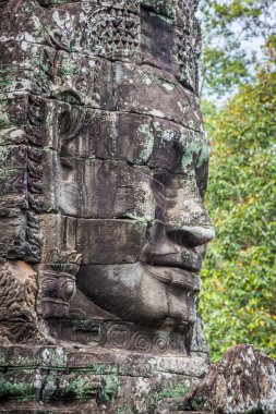 Angkor Wat, Siem Reap, Kamboçya 'daki Antik Bayon Tapınağının Yüzleri