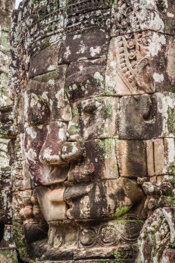 Angkor Wat, Siem Reap, Kamboçya 'daki Antik Bayon Tapınağının Yüzleri