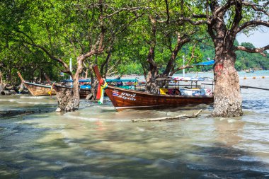 Krabi, Tayland, 11 Aralık 2013: geleneksel Tay tekne, uzun kuyruk