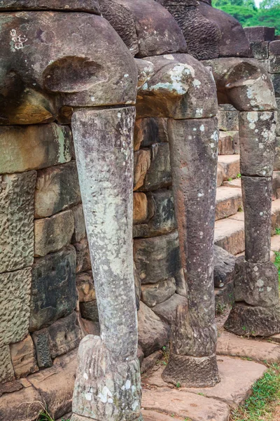 Terasz, elefántok, Angkor Thom, Siem Reap, Kambodzsa — Stock Fotó