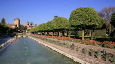 Alcazar Sarayı bahçelerine ve çeşmeler Cordoba, Endülüs, İspanya