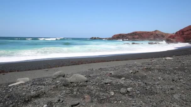 El Golfo bay, Western Lanzarote, Canary islands, Spain Royalty Free Stock Footage